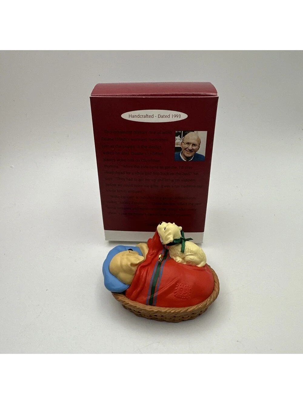 Hallmark Ornament - Wake Up Dad - Dog & Puppy Ornament - Dated 1993